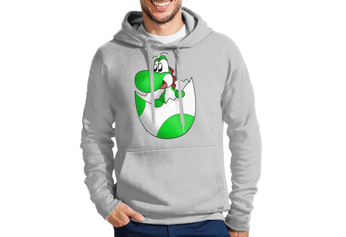 Blondie & Brownie Hoodie Herren Baby Yoshi Ei Mario Super Retro Konsole Gaming mit Kapuze von Blondie & Brownie