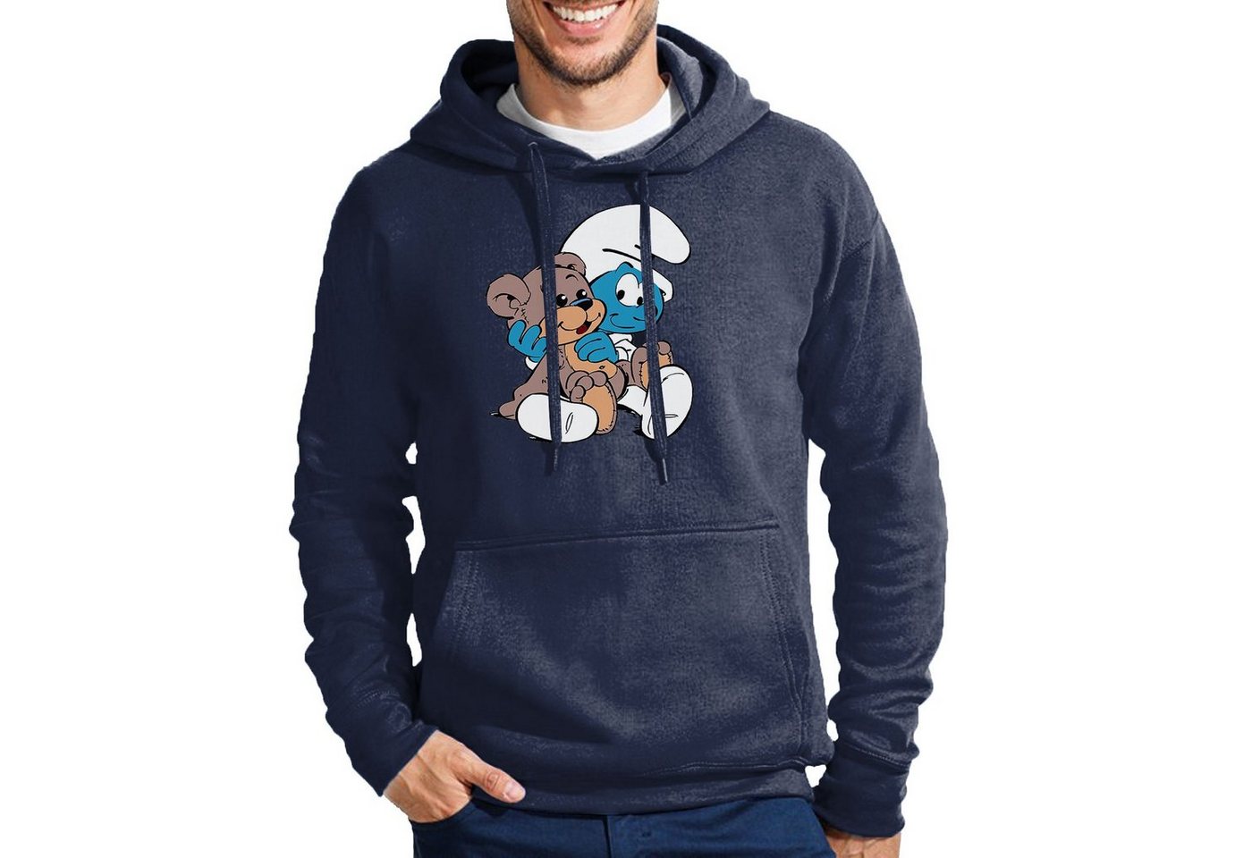 Blondie & Brownie Hoodie Herren BabySchlumpf Baby Schlumpf DieSchlümpfe Teddy Mit Kapuze von Blondie & Brownie