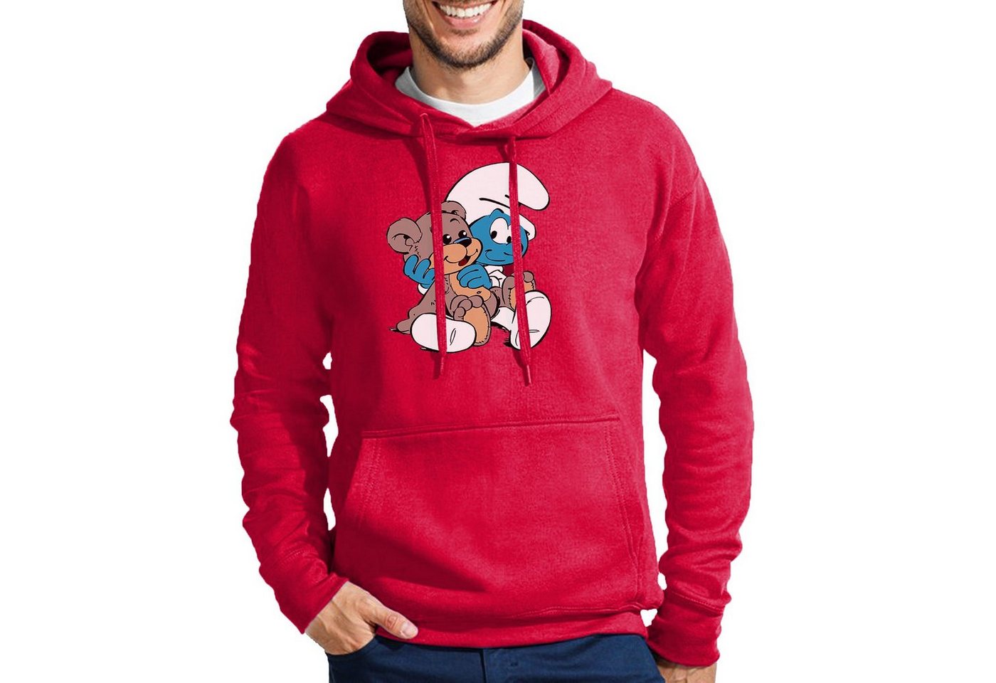 Blondie & Brownie Hoodie Herren BabySchlumpf Baby Schlumpf DieSchlümpfe Teddy Mit Kapuze von Blondie & Brownie