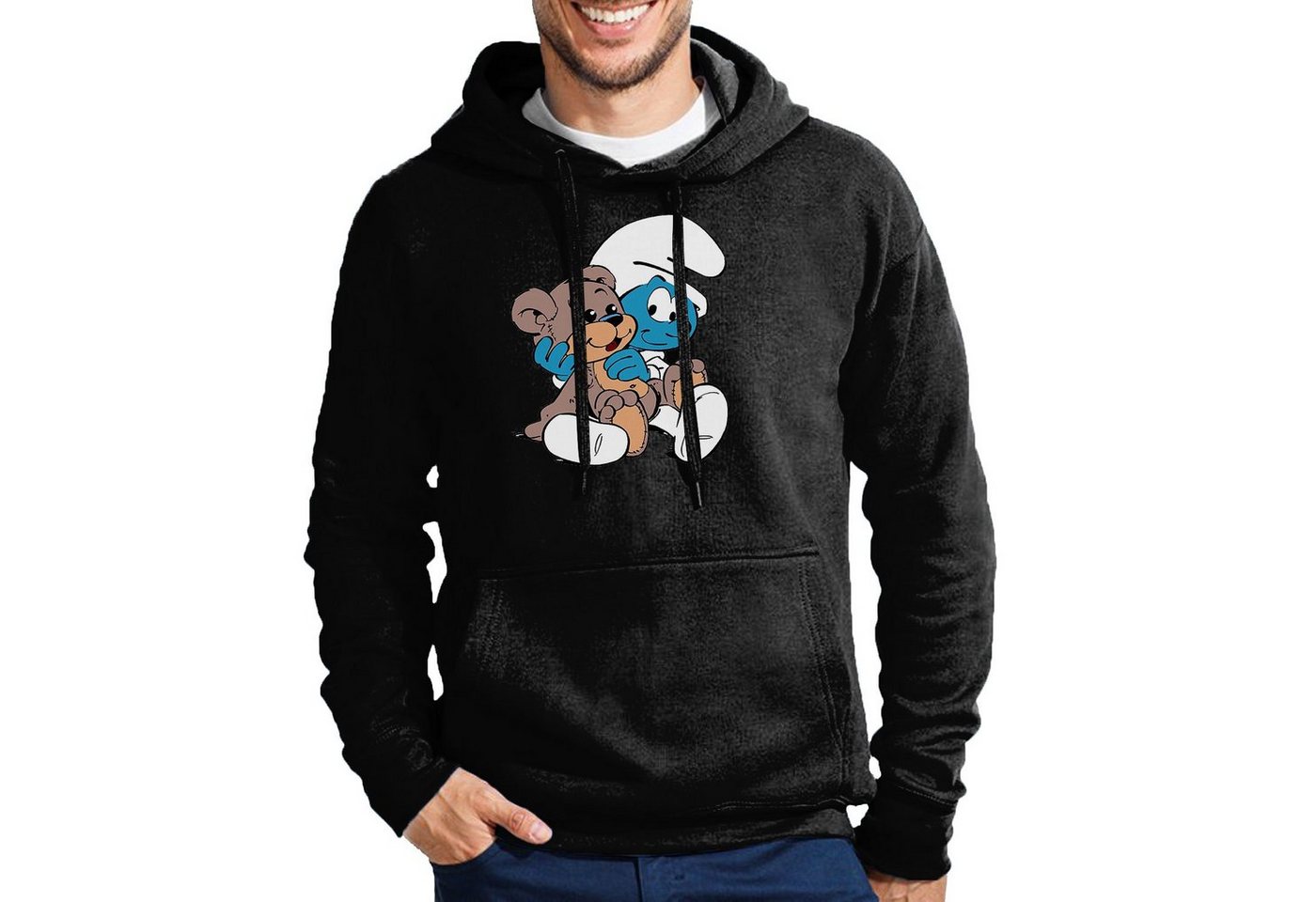 Blondie & Brownie Hoodie Herren BabySchlumpf Baby Schlumpf DieSchlümpfe Teddy Mit Kapuze von Blondie & Brownie