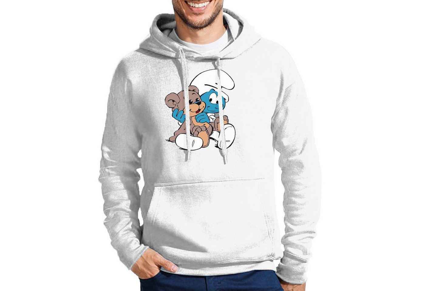 Blondie & Brownie Hoodie Herren BabySchlumpf Baby Schlumpf DieSchlümpfe Teddy Mit Kapuze von Blondie & Brownie