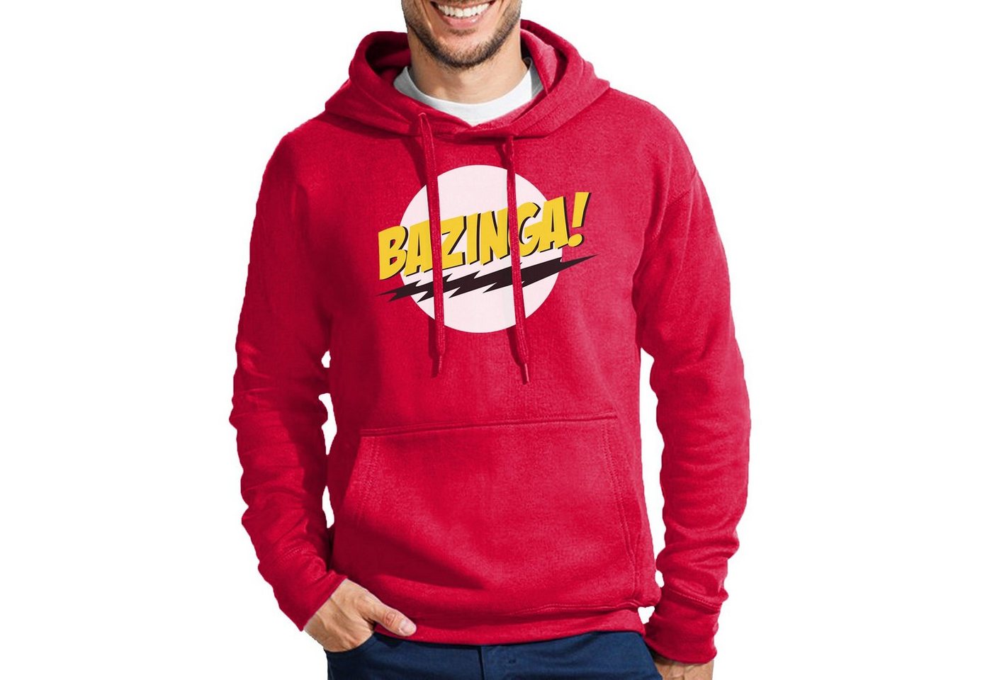 Blondie & Brownie Hoodie Herren Bazinga Logo Sheldon Big Bang Theorie Mit Kapuze von Blondie & Brownie