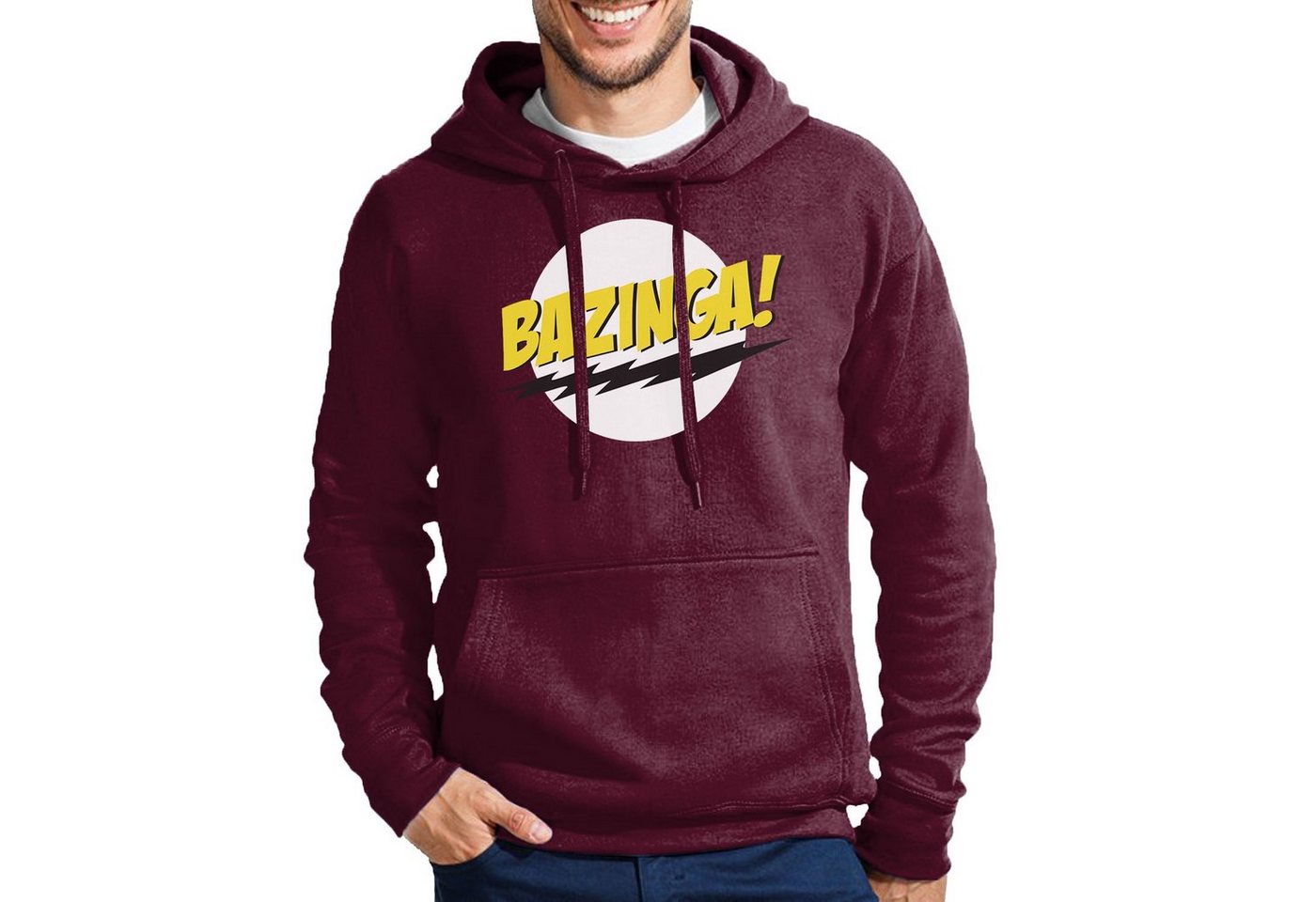 Blondie & Brownie Hoodie Herren Bazinga Logo Sheldon Big Bang Theorie Mit Kapuze von Blondie & Brownie