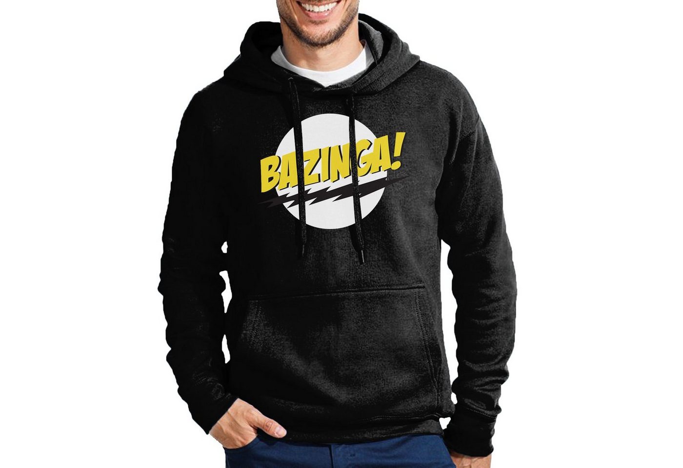 Blondie & Brownie Hoodie Herren Bazinga Logo Sheldon Big Bang Theorie Mit Kapuze von Blondie & Brownie