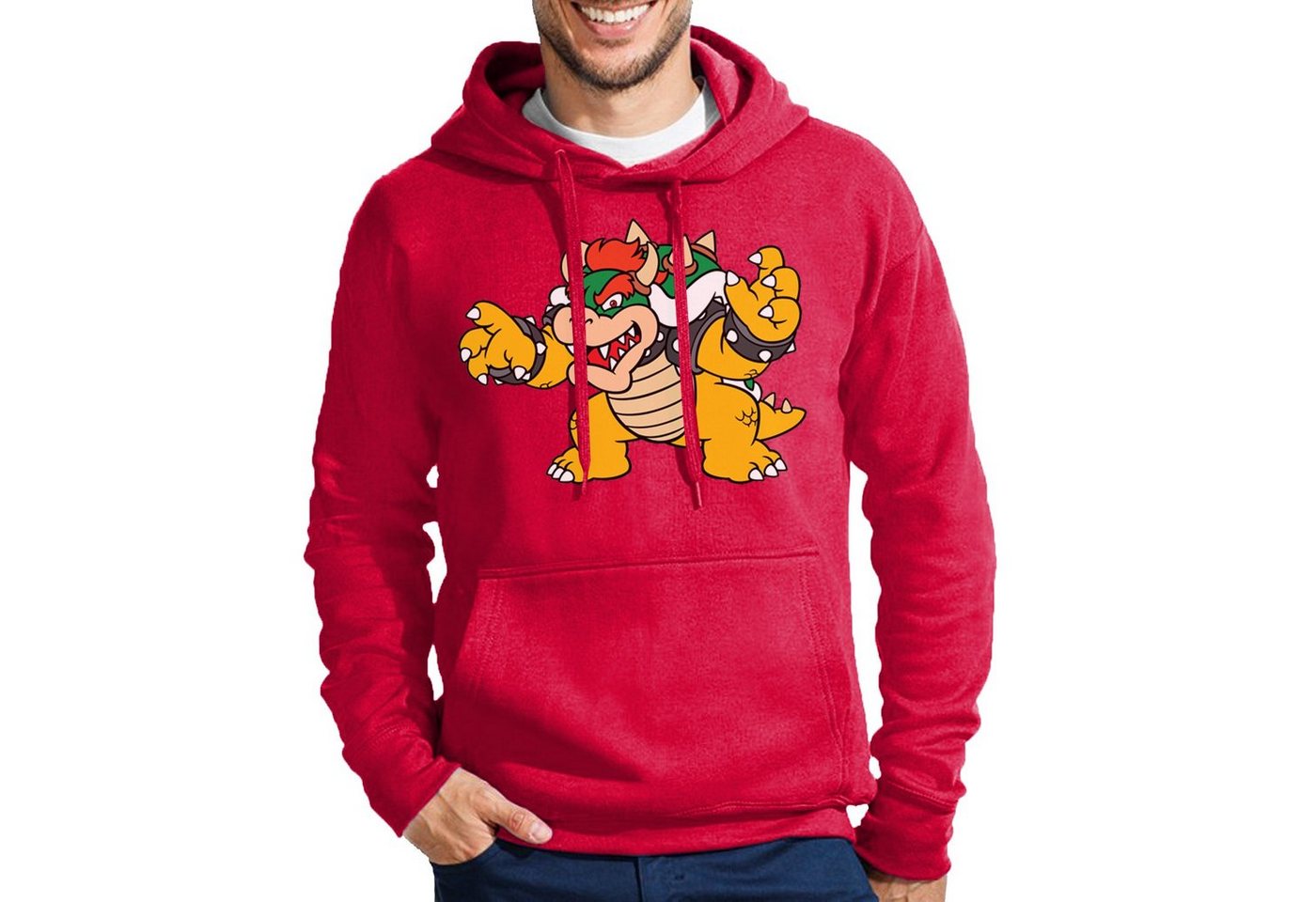 Blondie & Brownie Hoodie Herren Bowser Mario Yoshi Luigi Game Gamer Gaming Konsole Retro mit Kapuze von Blondie & Brownie