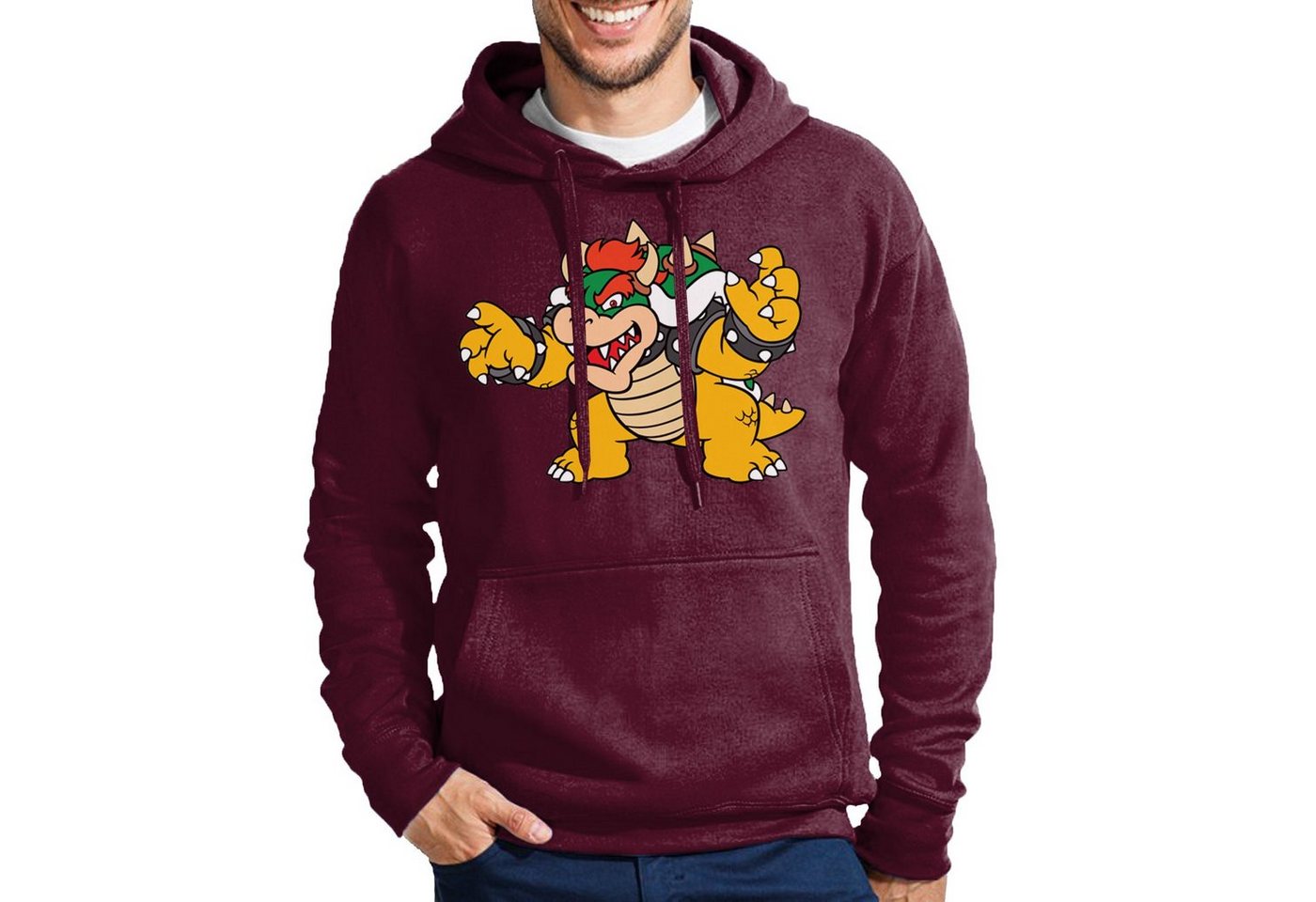 Blondie & Brownie Hoodie Herren Bowser Mario Yoshi Luigi Game Gamer Gaming Konsole Retro mit Kapuze von Blondie & Brownie