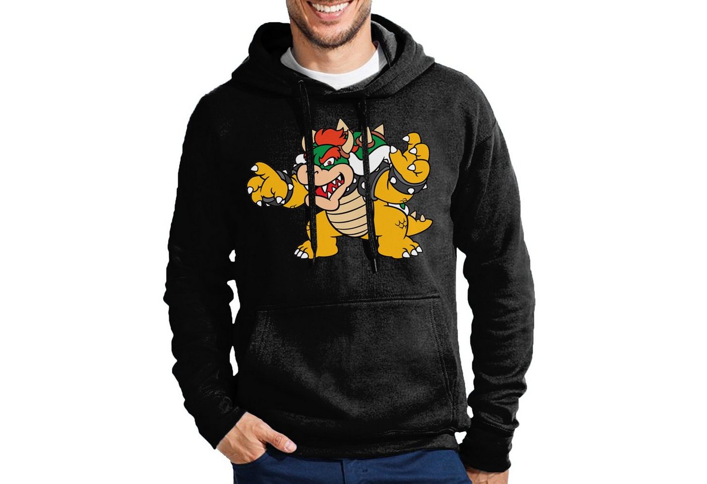 Blondie & Brownie Hoodie Herren Bowser Mario Yoshi Luigi Game Gamer Gaming Konsole Retro mit Kapuze von Blondie & Brownie