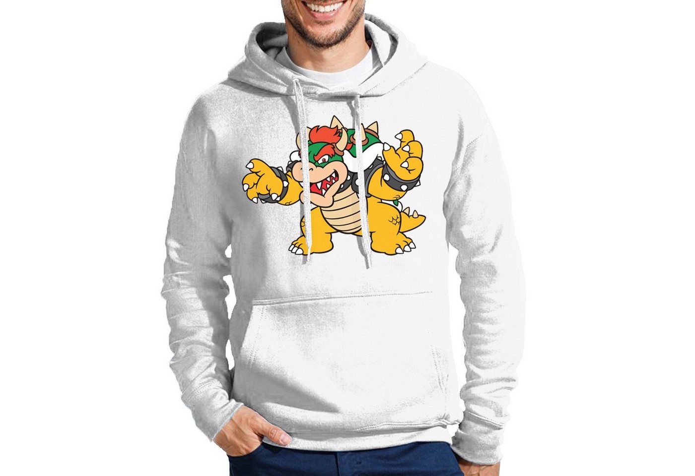 Blondie & Brownie Hoodie Herren Bowser Mario Yoshi Luigi Game Gamer Gaming Konsole Retro mit Kapuze von Blondie & Brownie