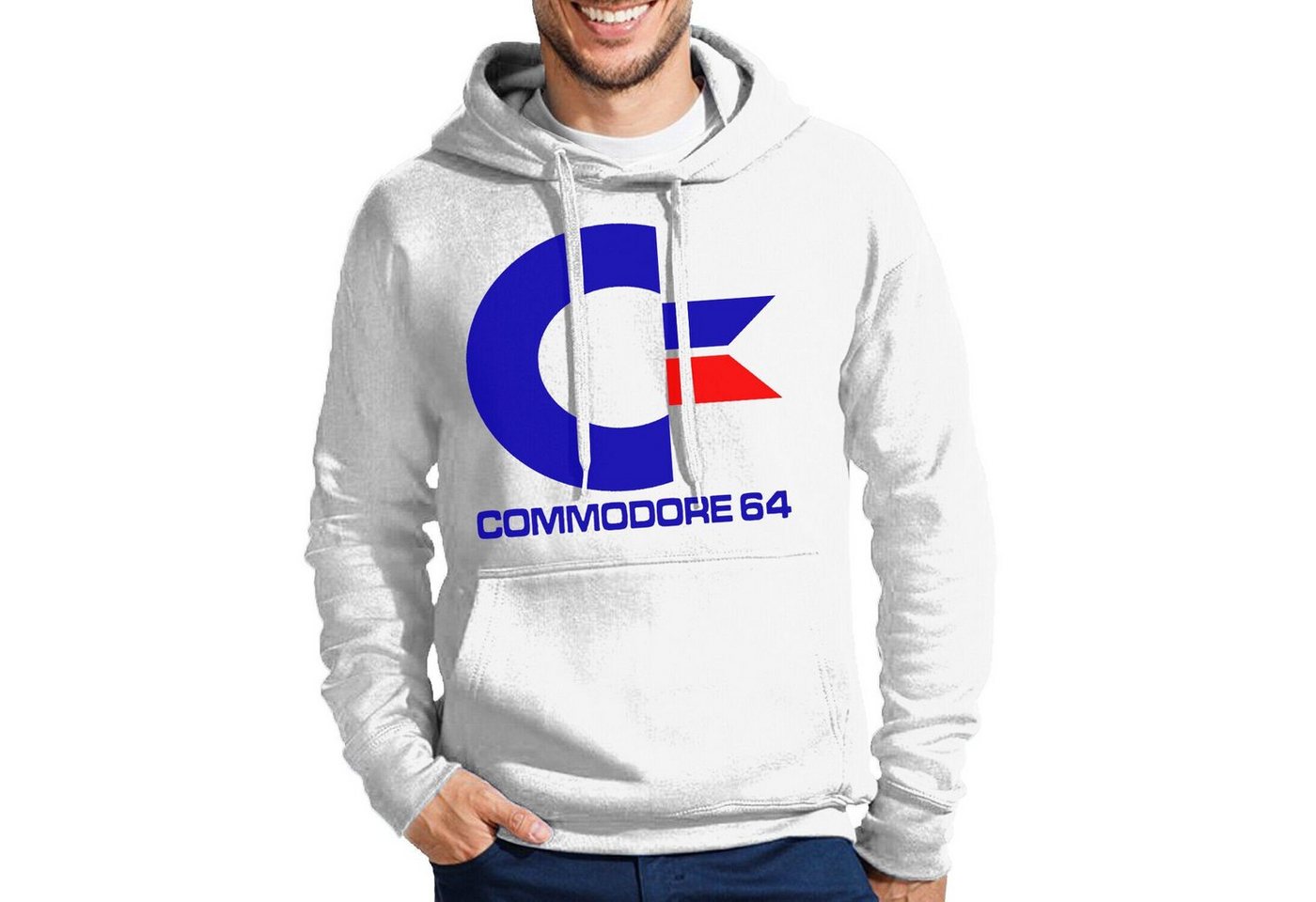 Blondie & Brownie Hoodie Herren Commodore 64 Konsole Amige Super Retro Mit Kapuze von Blondie & Brownie