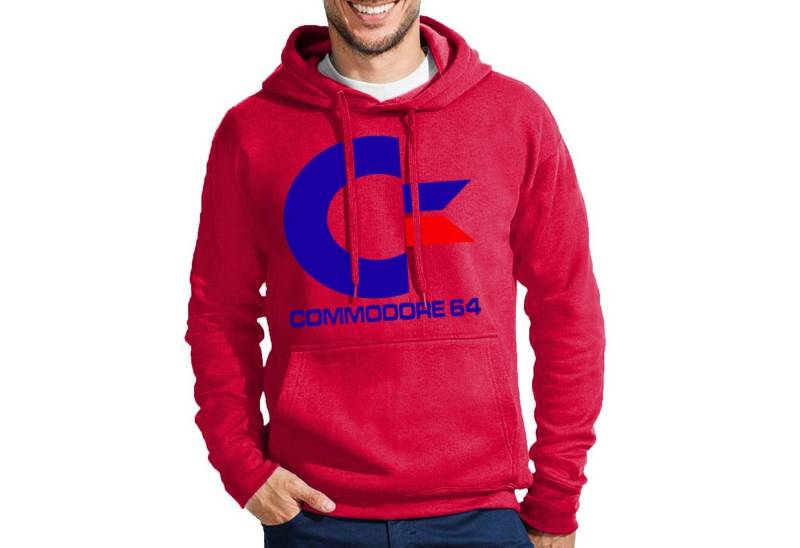 Blondie & Brownie Hoodie Herren Commodore 64 Konsole Amige Super Retro Mit Kapuze von Blondie & Brownie