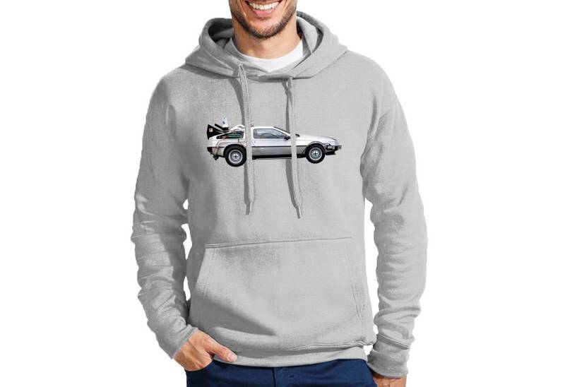Blondie & Brownie Hoodie Herren Delorean Auto Zukunftsreise Zukunft Zeitmaschine mit Kapuze von Blondie & Brownie