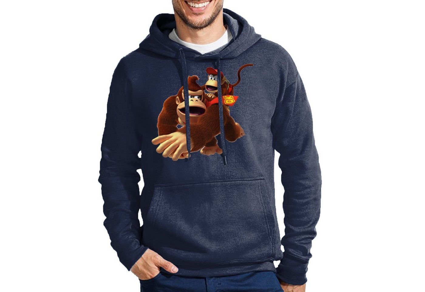 Blondie & Brownie Hoodie Herren Donkey Diddy Kong Spiele Konsole Nerd Super Retro mit Kapuze von Blondie & Brownie