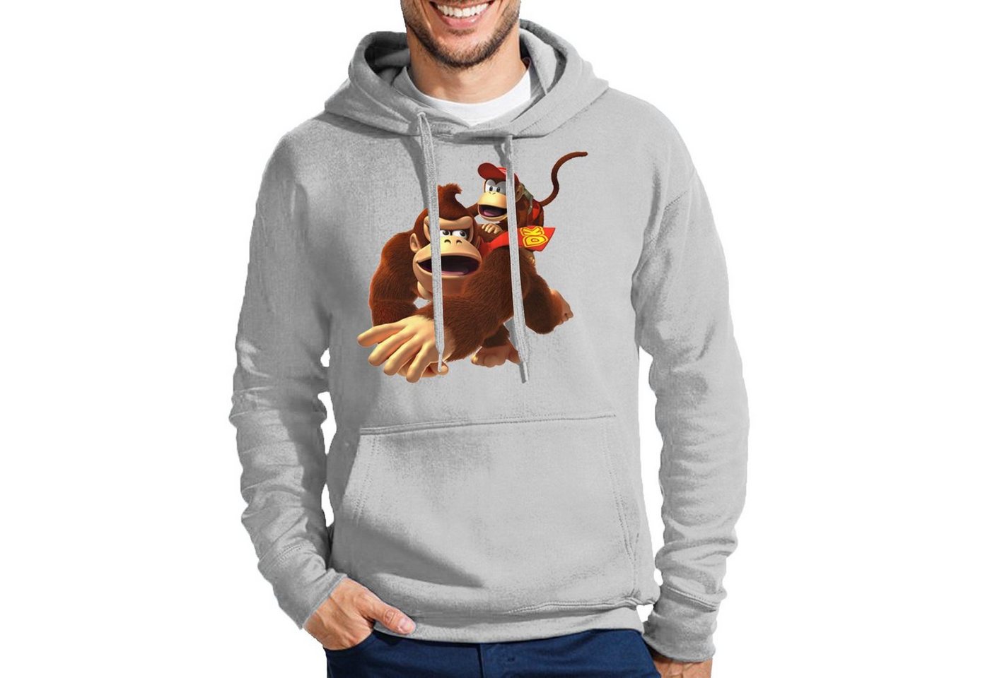 Blondie & Brownie Hoodie Herren Donkey Diddy Kong Spiele Konsole Nerd Super Retro mit Kapuze von Blondie & Brownie