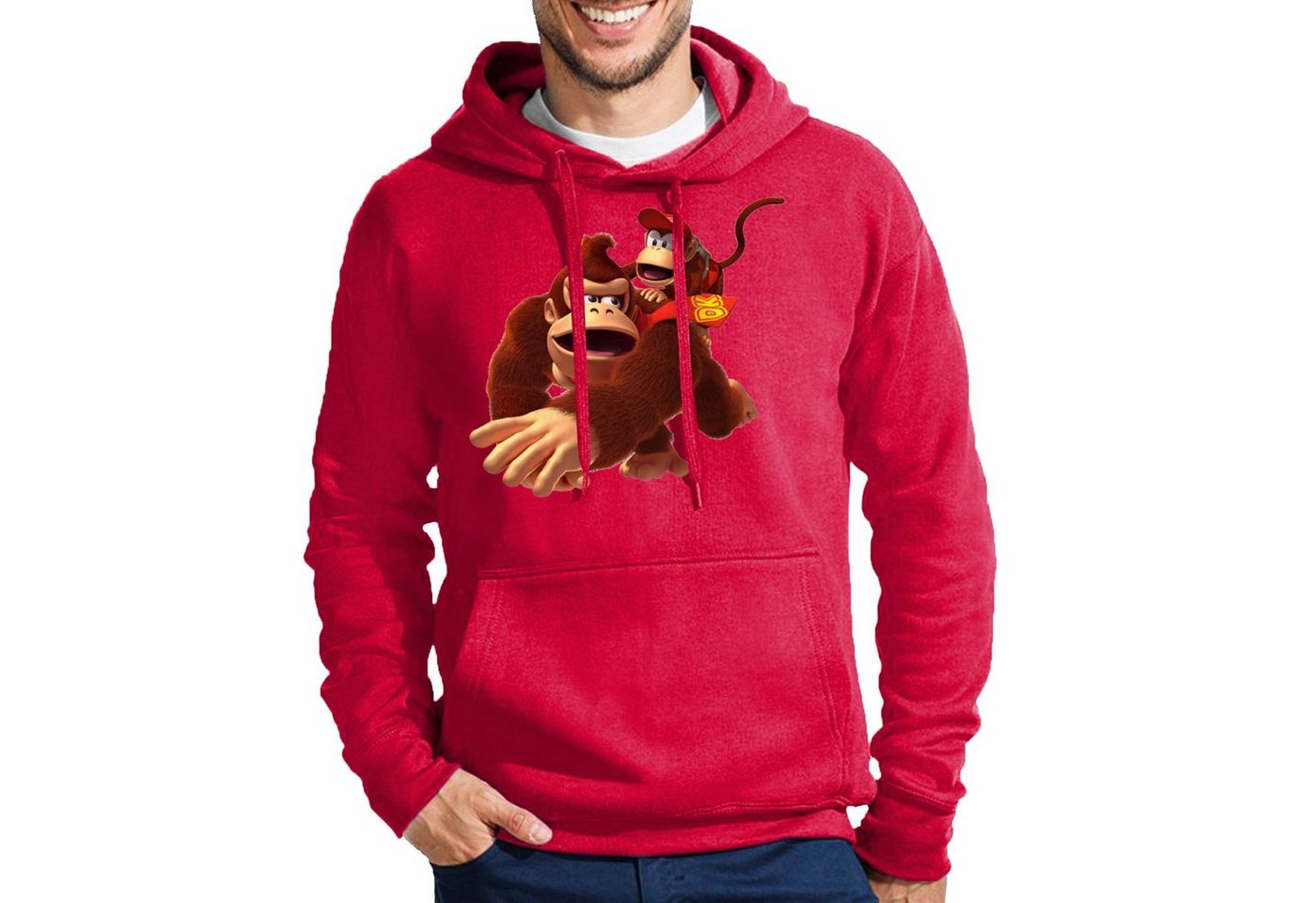 Blondie & Brownie Hoodie Herren Donkey Diddy Kong Spiele Konsole Nerd Super Retro mit Kapuze von Blondie & Brownie