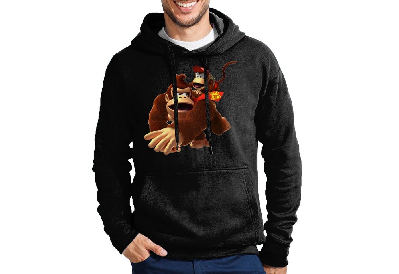 Blondie & Brownie Hoodie Herren Donkey Diddy Kong Spiele Konsole Nerd Super Retro mit Kapuze von Blondie & Brownie