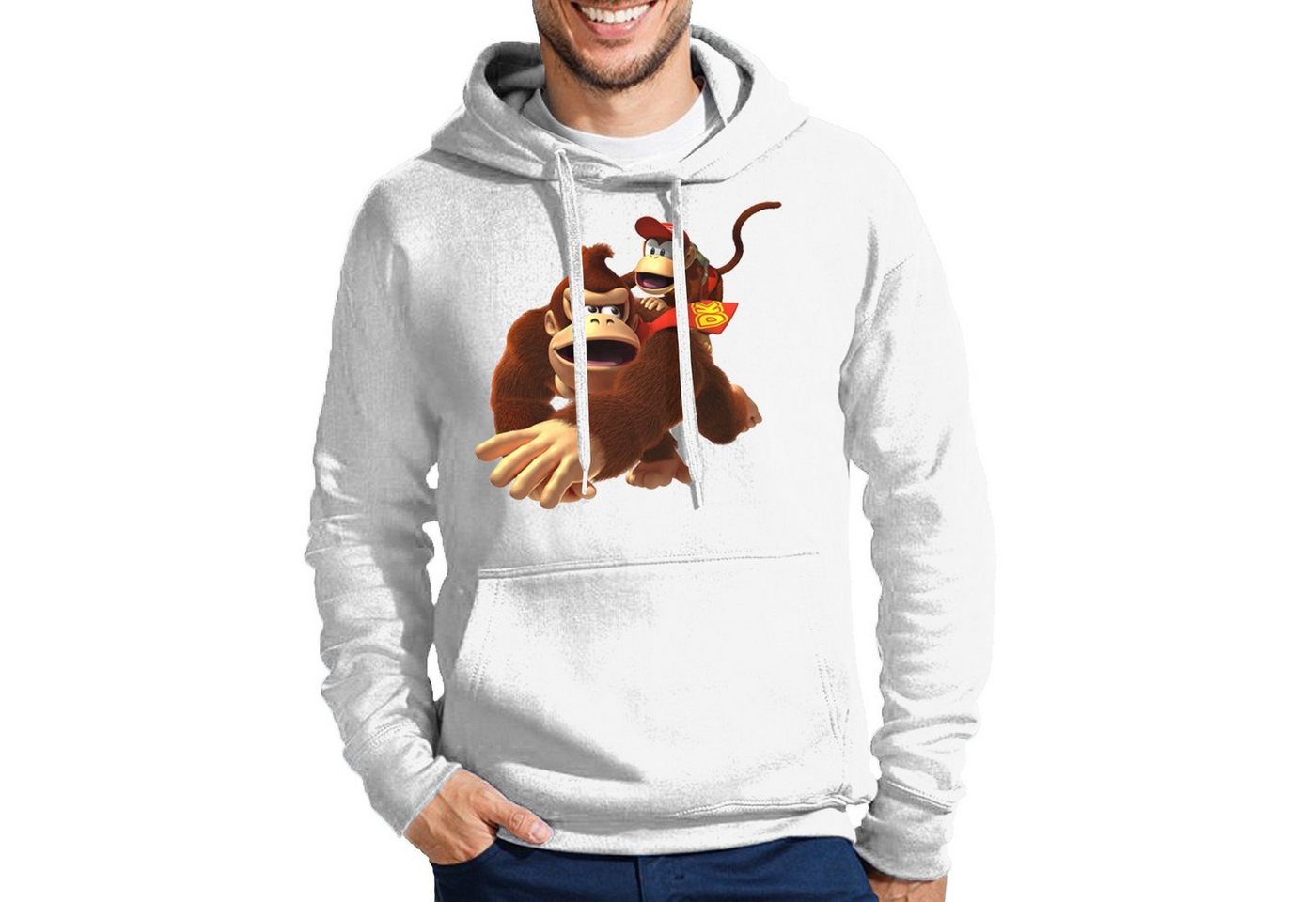 Blondie & Brownie Hoodie Herren Donkey Diddy Kong Spiele Konsole Nerd Super Retro mit Kapuze von Blondie & Brownie