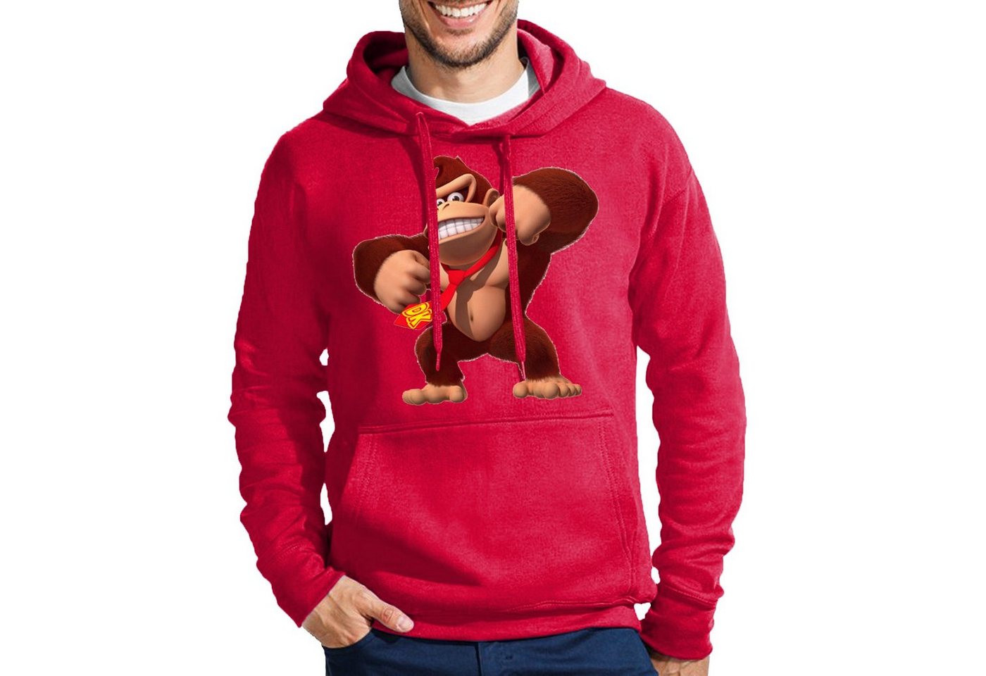 Blondie & Brownie Hoodie Herren Donkey Kong Gorilla Affe Retro Konsole Mit Kapuze von Blondie & Brownie