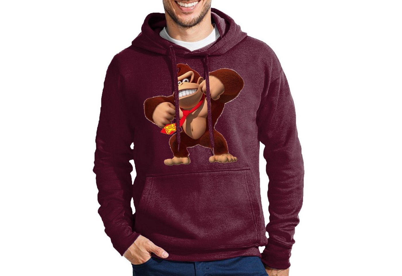 Blondie & Brownie Hoodie Herren Donkey Kong Gorilla Affe Retro Konsole Mit Kapuze von Blondie & Brownie