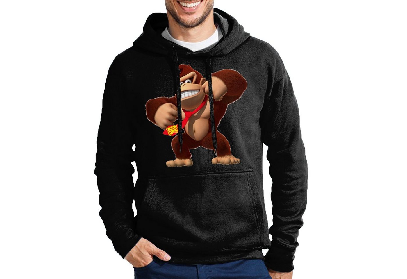 Blondie & Brownie Hoodie Herren Donkey Kong Gorilla Affe Retro Konsole Mit Kapuze von Blondie & Brownie