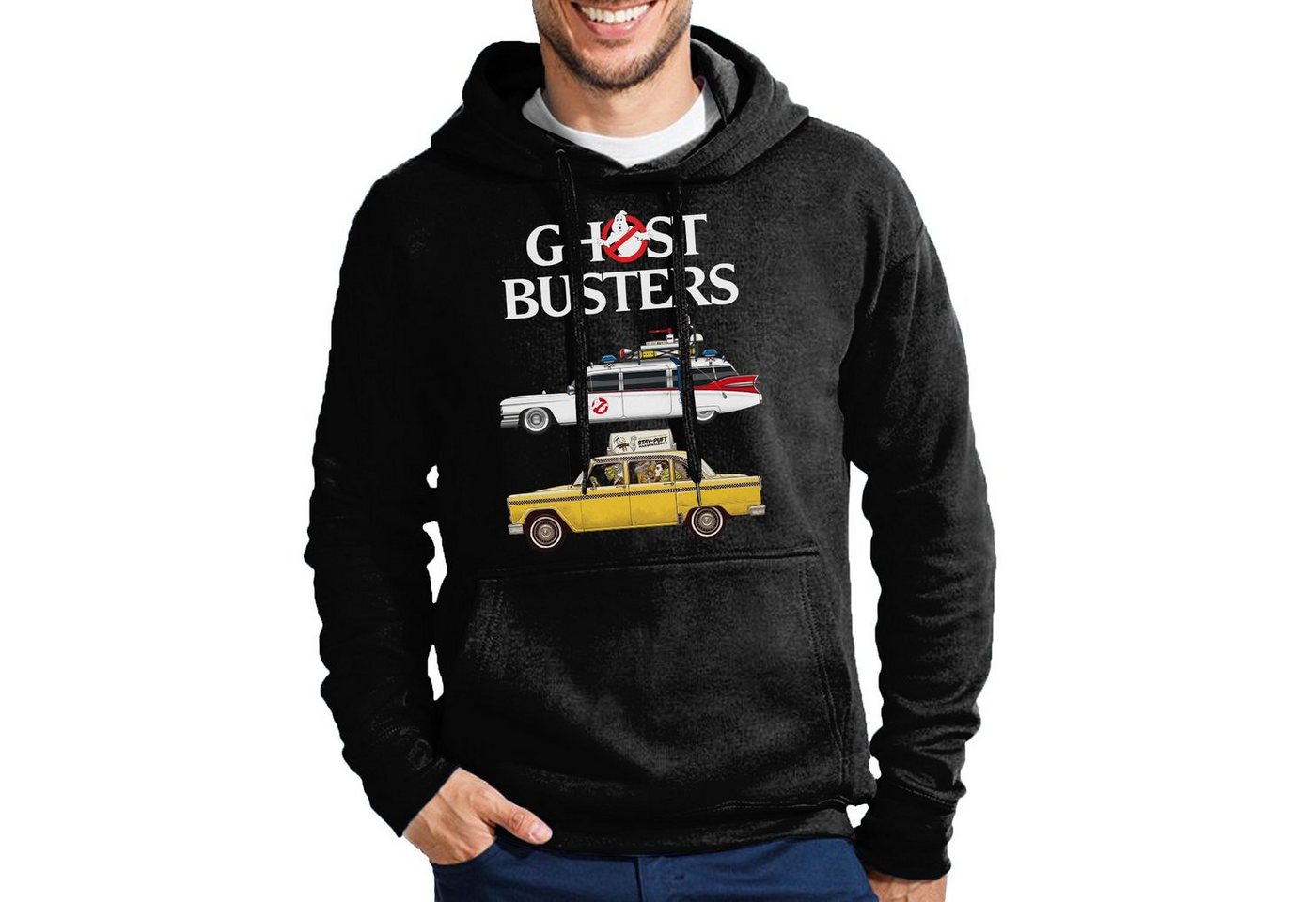 Blondie & Brownie Hoodie Herren Ghostbusters Cars Auto Geisterjäger Geister Film Ghost mit Kapuze von Blondie & Brownie