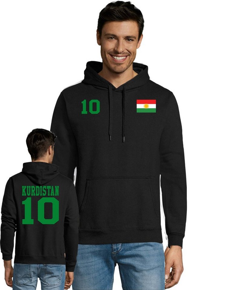 Blondie & Brownie Hoodie Herren Kurdistan Sport Hoodie Pullover Trikot Fußball Mit Kapuze von Blondie & Brownie