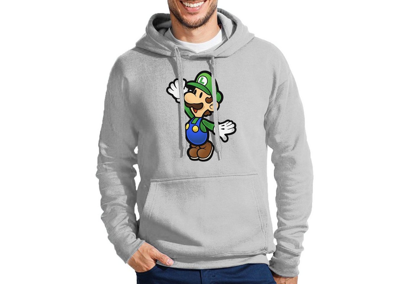 Blondie & Brownie Hoodie Herren Luigi Retro Konsole Mario Peach Yoshi Gaming Mit Kapuze von Blondie & Brownie