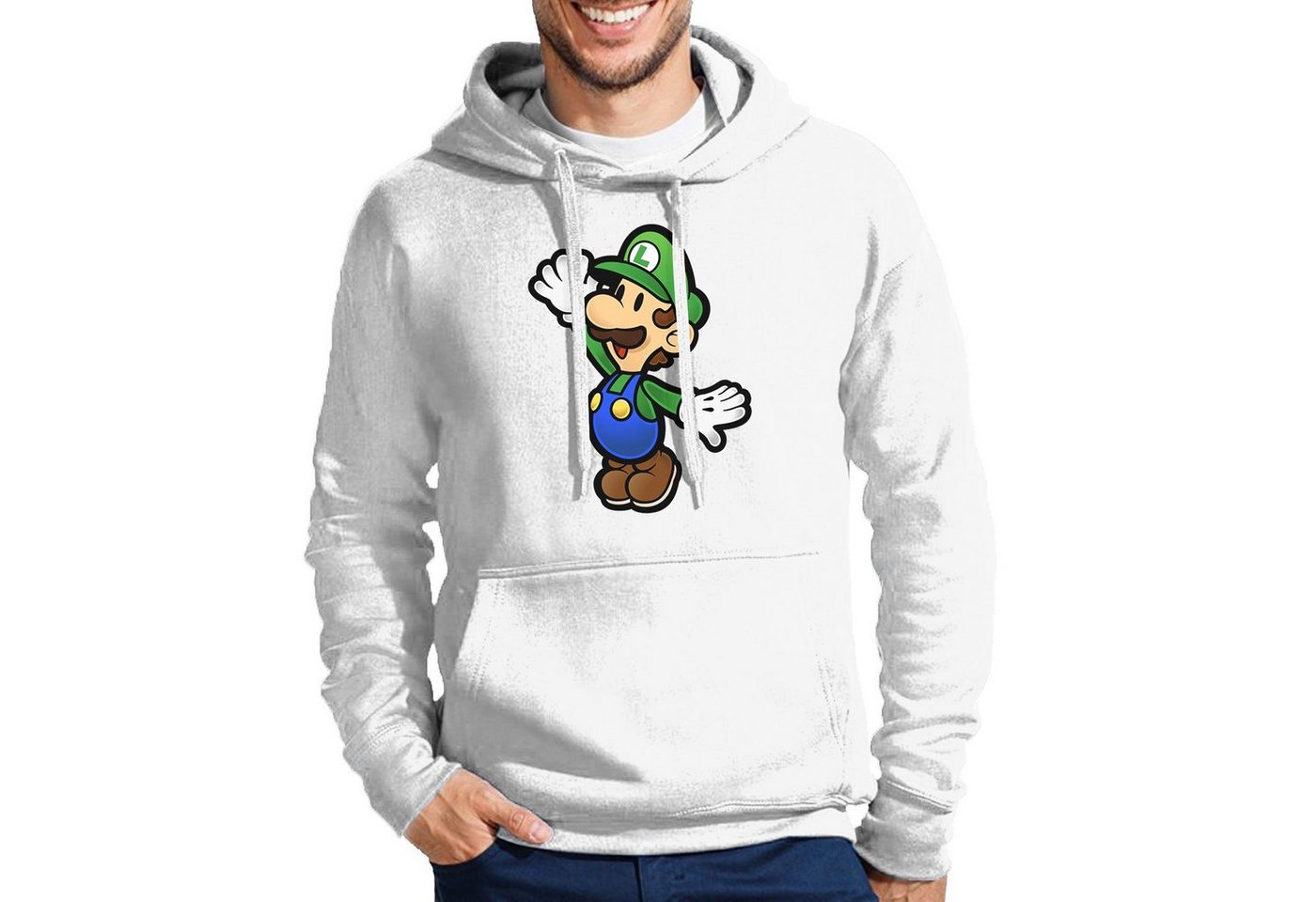 Blondie & Brownie Hoodie Herren Luigi Retro Konsole Mario Peach Yoshi Gaming Mit Kapuze von Blondie & Brownie