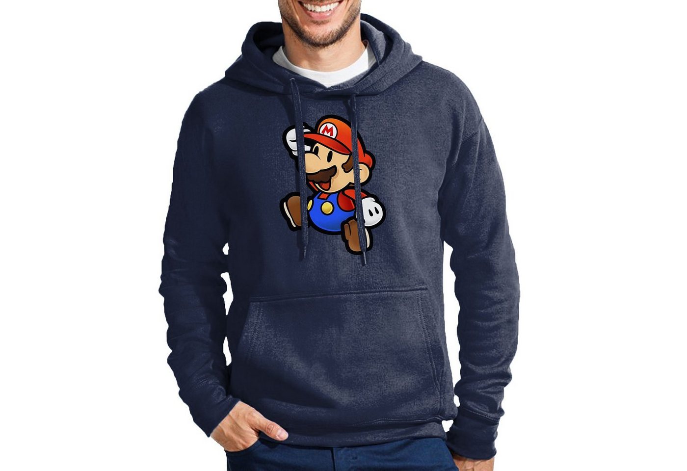 Blondie & Brownie Hoodie Herren Mario Retro Konsole Gaming Luigi Yoshi Super Mit Kapuze von Blondie & Brownie