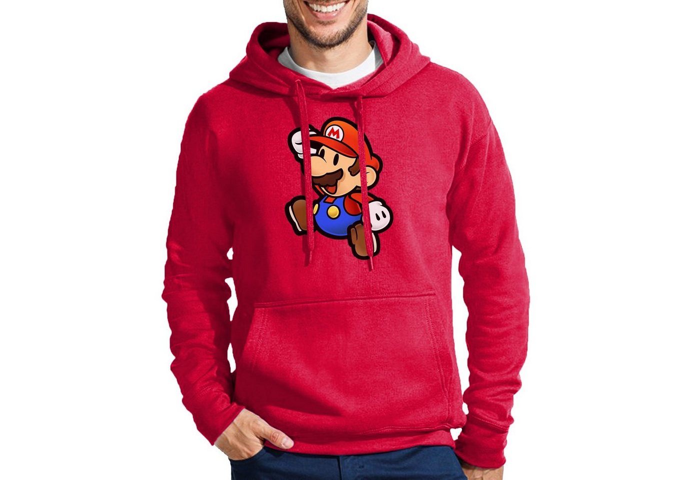 Blondie & Brownie Hoodie Herren Mario Retro Konsole Gaming Luigi Yoshi Super Mit Kapuze von Blondie & Brownie