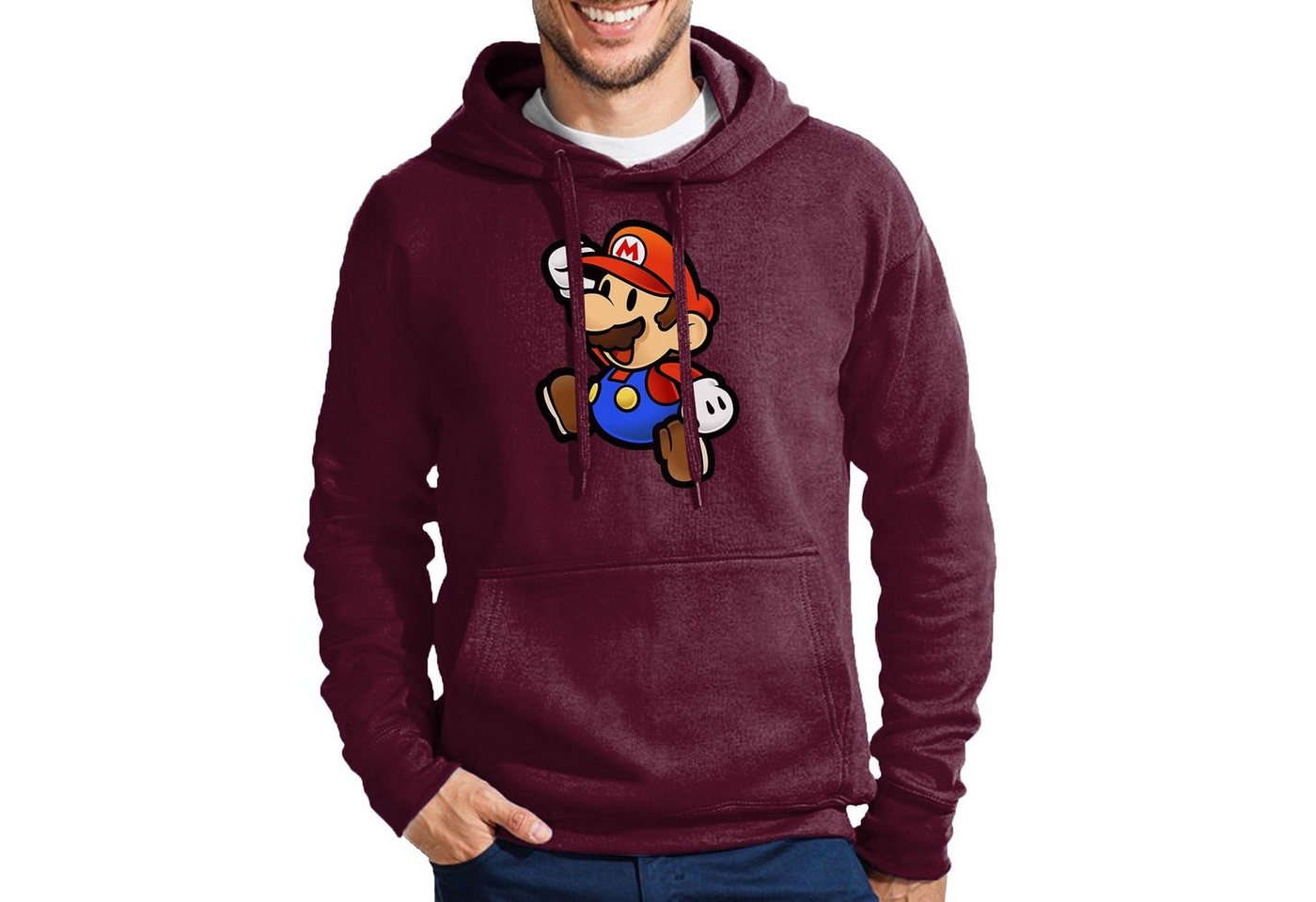 Blondie & Brownie Hoodie Herren Mario Retro Konsole Gaming Luigi Yoshi Super Mit Kapuze von Blondie & Brownie