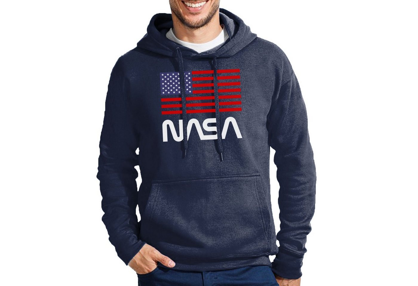 Blondie & Brownie Hoodie Herren NASA Nasa USA Amerika Rakete Mit Kapuze von Blondie & Brownie