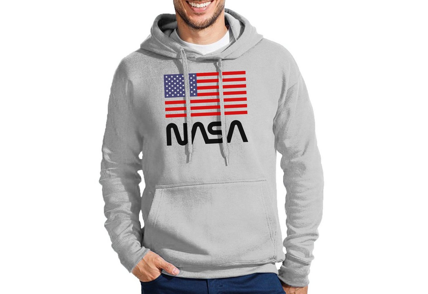 Blondie & Brownie Hoodie Herren NASA Nasa USA Amerika Rakete Mit Kapuze von Blondie & Brownie