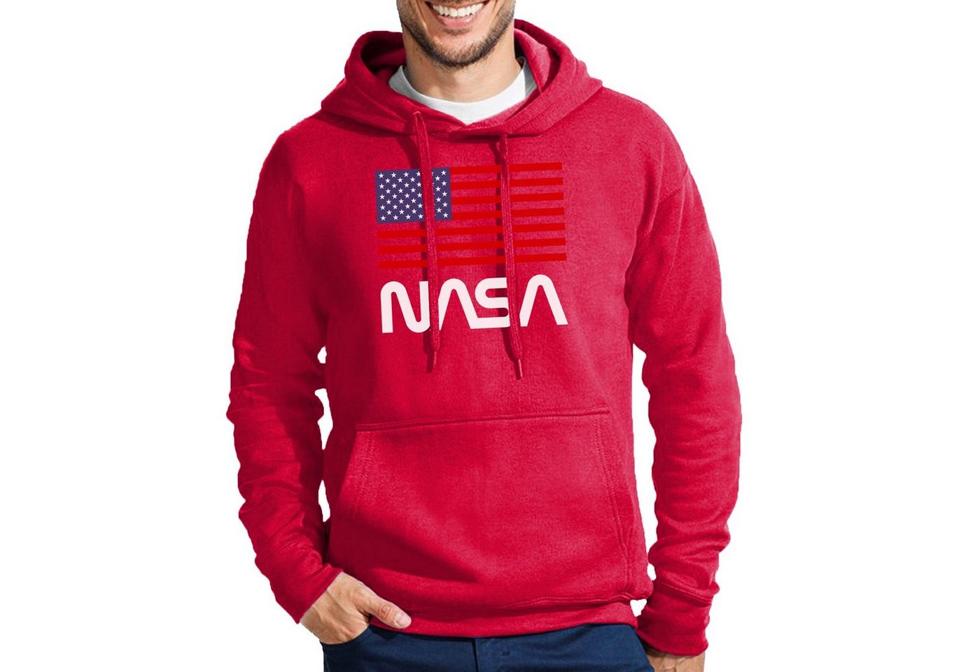 Blondie & Brownie Hoodie Herren NASA Nasa USA Amerika Rakete Mit Kapuze von Blondie & Brownie