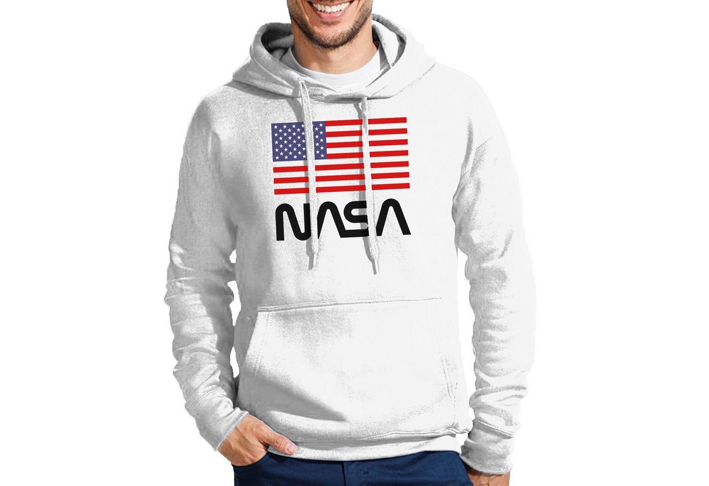 Blondie & Brownie Hoodie Herren NASA Nasa USA Amerika Rakete Mit Kapuze von Blondie & Brownie