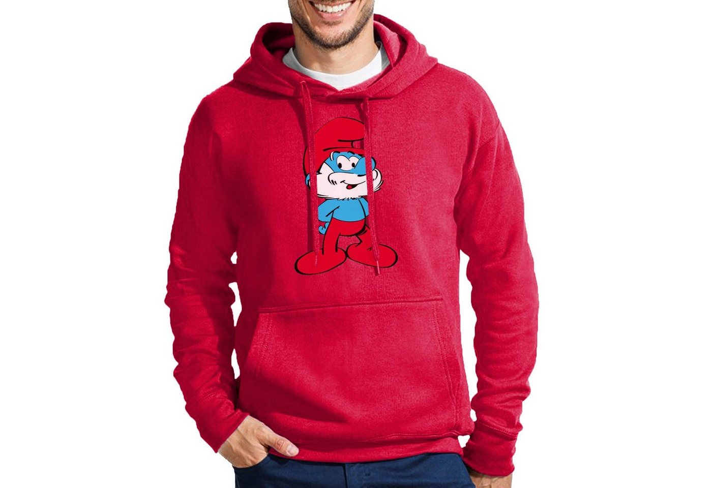 Blondie & Brownie Hoodie Herren Papa Schlumpf Die Schlümpfe Smerf Schlaubi Mit Kapuze von Blondie & Brownie