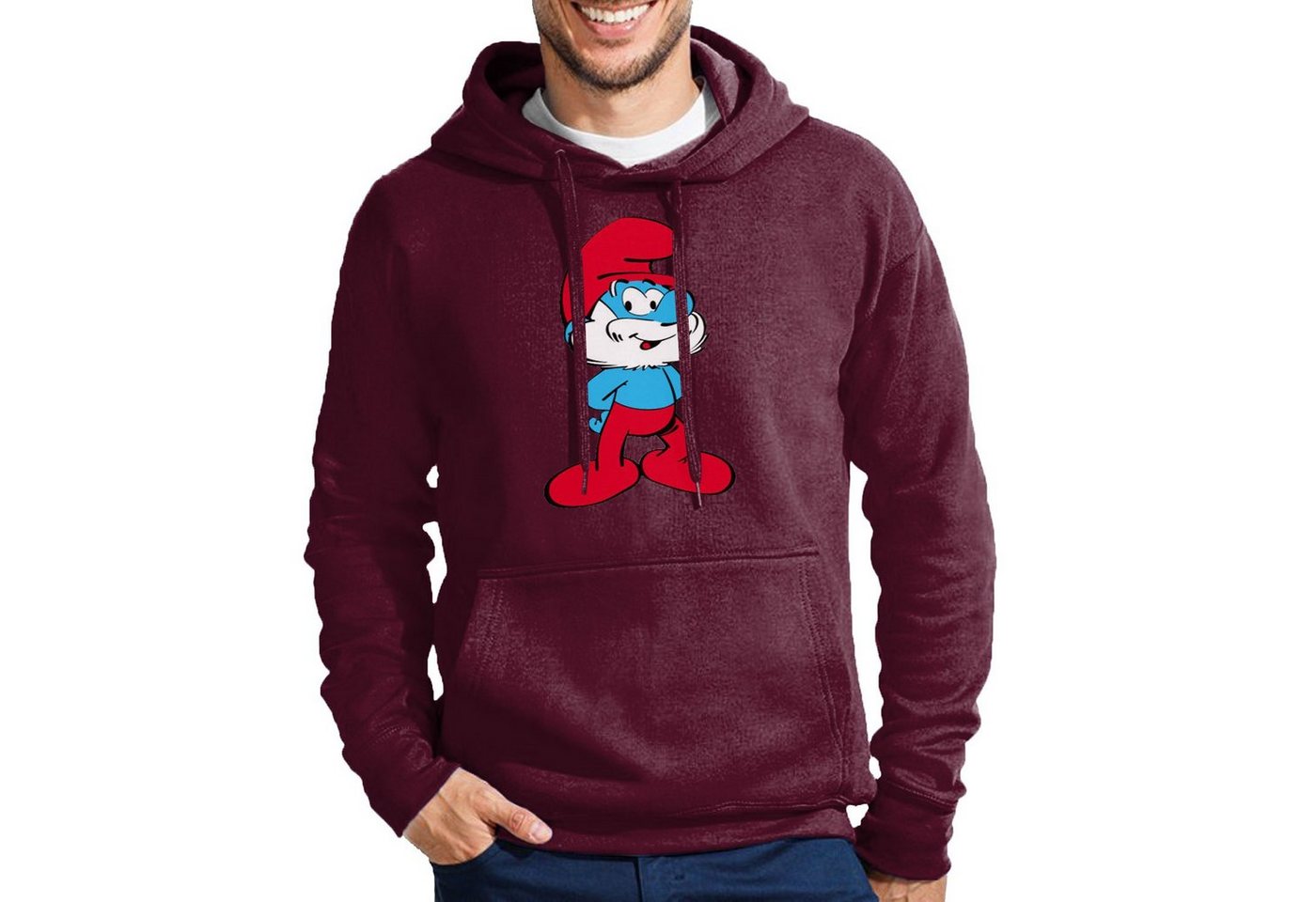 Blondie & Brownie Hoodie Herren Papa Schlumpf Die Schlümpfe Smerf Schlaubi Mit Kapuze von Blondie & Brownie