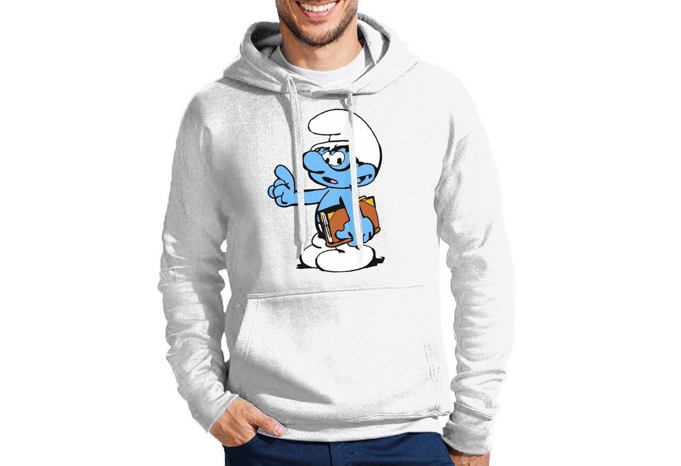 Blondie & Brownie Hoodie Herren Schlaubi Schlumpf Buch Schlumpfhausen Schlumpfine mit Kapuze von Blondie & Brownie