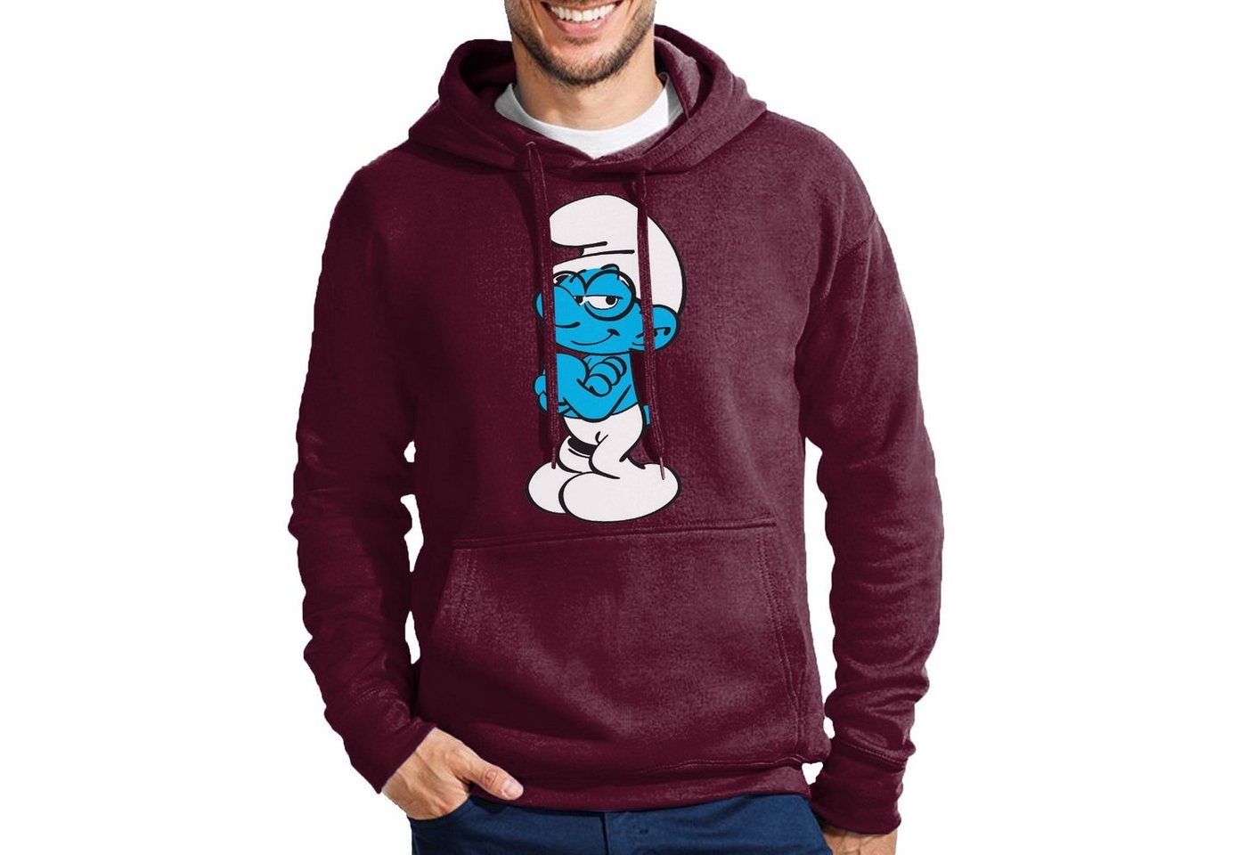 Blondie & Brownie Hoodie Herren Schlaubi Schlumpf Schlümpfe Schlumpfine mit Kapuze von Blondie & Brownie