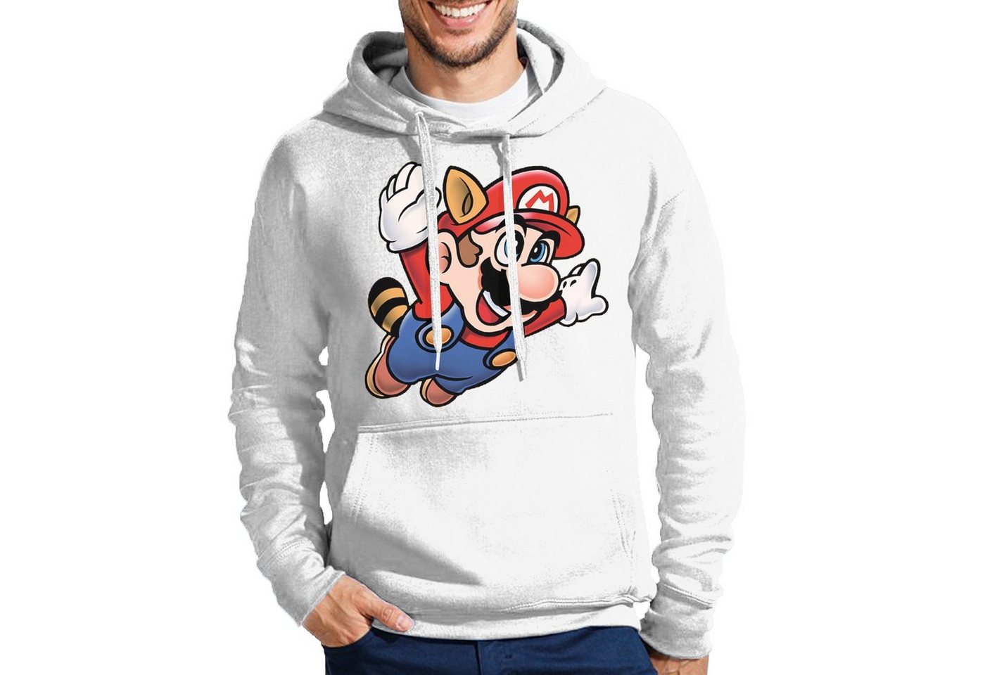 Blondie & Brownie Hoodie Herren Super Mario 3 Fligh Retro Konsole Gaming Nerd mit Kaputze von Blondie & Brownie