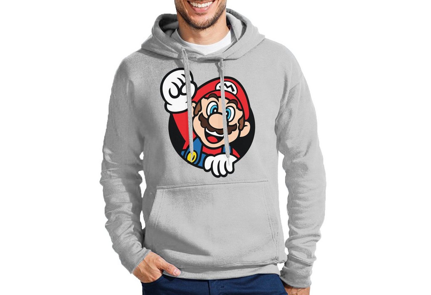 Blondie & Brownie Hoodie Herren Super Mario Faust Nerd Konsole Gaming Spiel Retro mit Kapuze von Blondie & Brownie