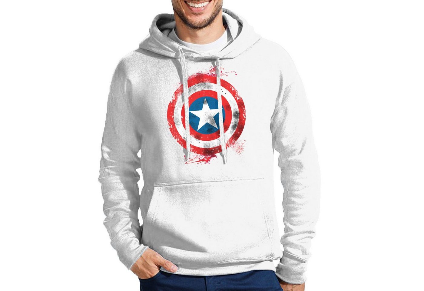 Blondie & Brownie Hoodie Herren Vintage Schild Amerika Captain America Mit Kapuze Blondie & Brownie Hoodie Herren Vintage Schild Amerika Captain America Mit Kapuze von Blondie & Brownie