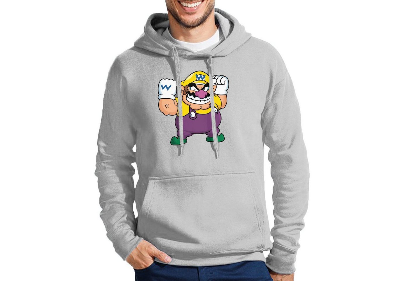 Blondie & Brownie Hoodie Herren Wario Mario Gumba Luigi Yoshi Gaming Super Retro Mit Kapuze von Blondie & Brownie