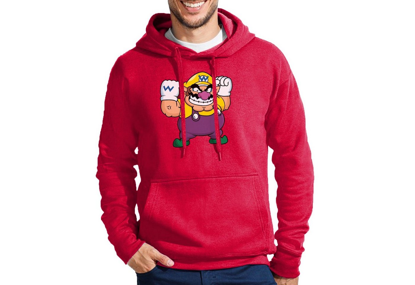 Blondie & Brownie Hoodie Herren Wario Mario Gumba Luigi Yoshi Gaming Super Retro Mit Kapuze von Blondie & Brownie