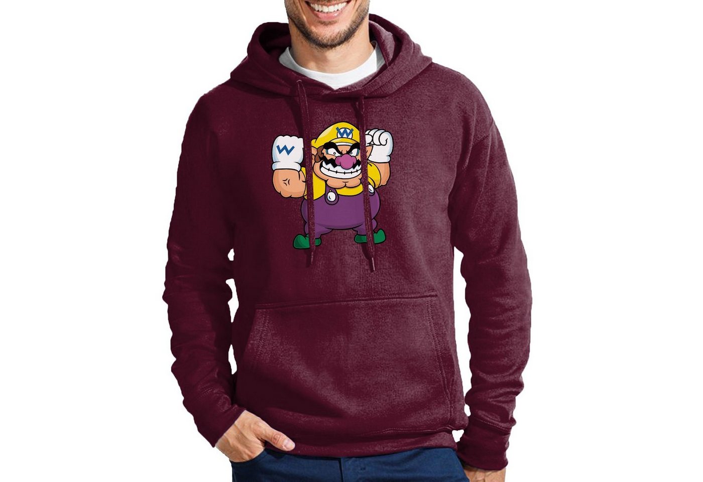 Blondie & Brownie Hoodie Herren Wario Mario Gumba Luigi Yoshi Gaming Super Retro Mit Kapuze von Blondie & Brownie