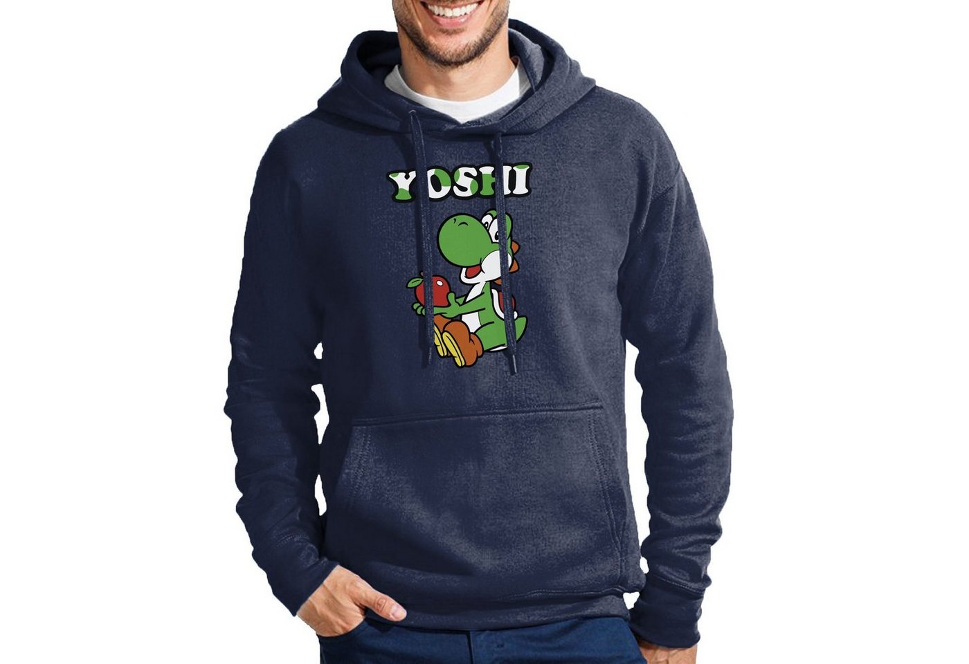 Blondie & Brownie Hoodie Herren Yoshi Super Retro Konsole Mario Luigi Peach Gaming Mit Kapuze von Blondie & Brownie