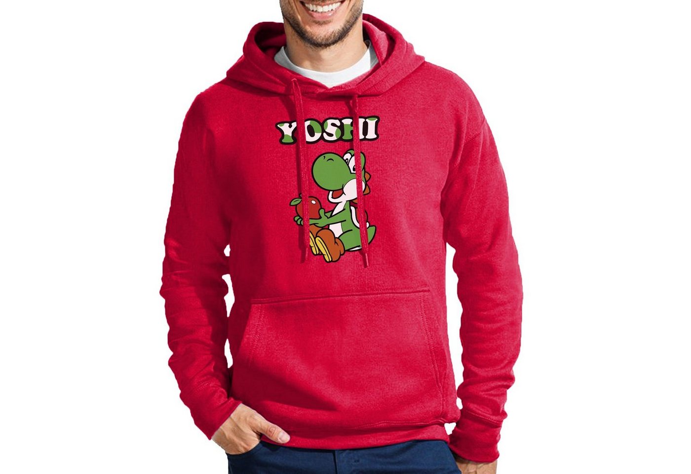 Blondie & Brownie Hoodie Herren Yoshi Super Retro Konsole Mario Luigi Peach Gaming Mit Kapuze von Blondie & Brownie