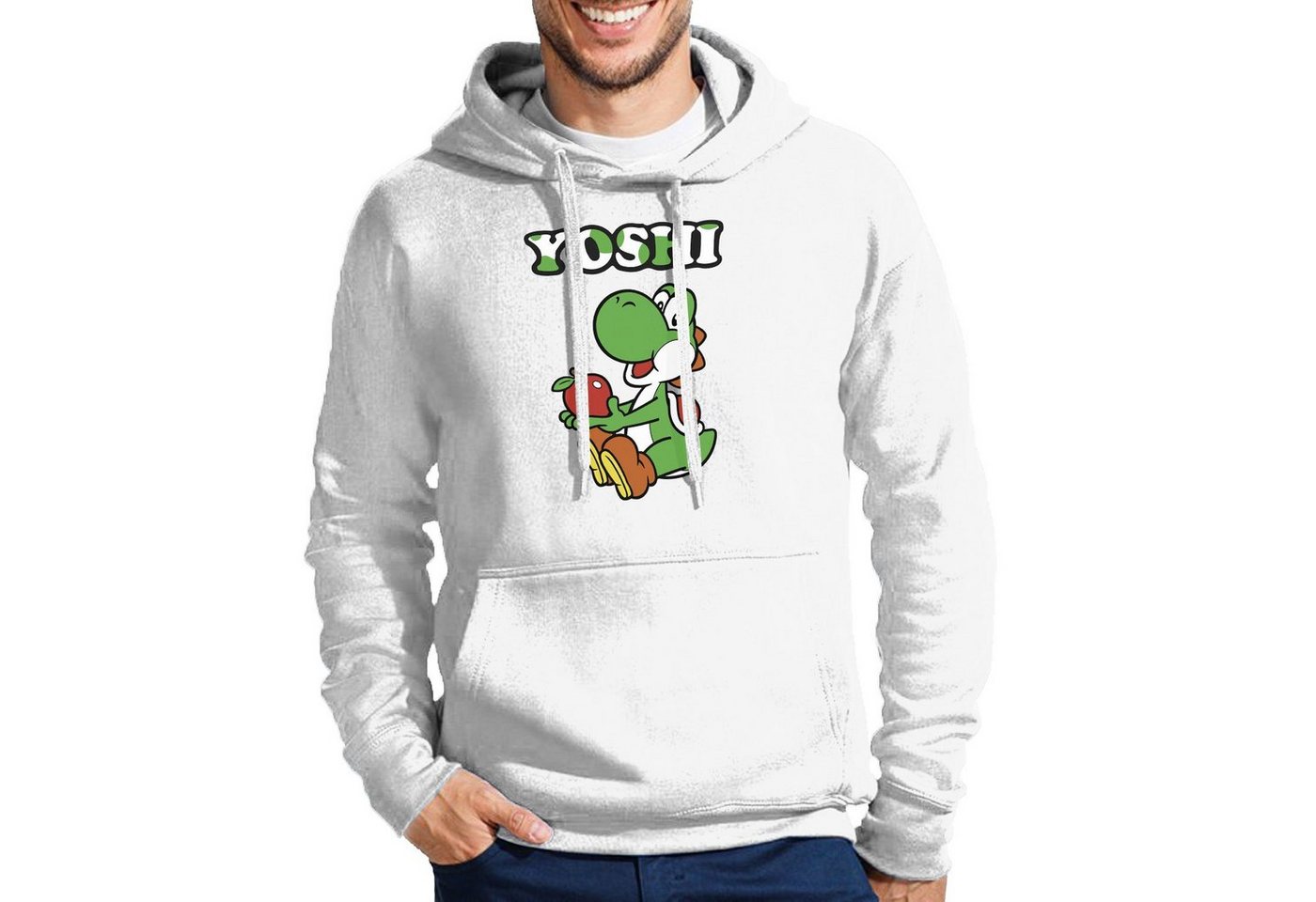 Blondie & Brownie Hoodie Herren Yoshi Super Retro Konsole Mario Luigi Peach Gaming Mit Kapuze von Blondie & Brownie