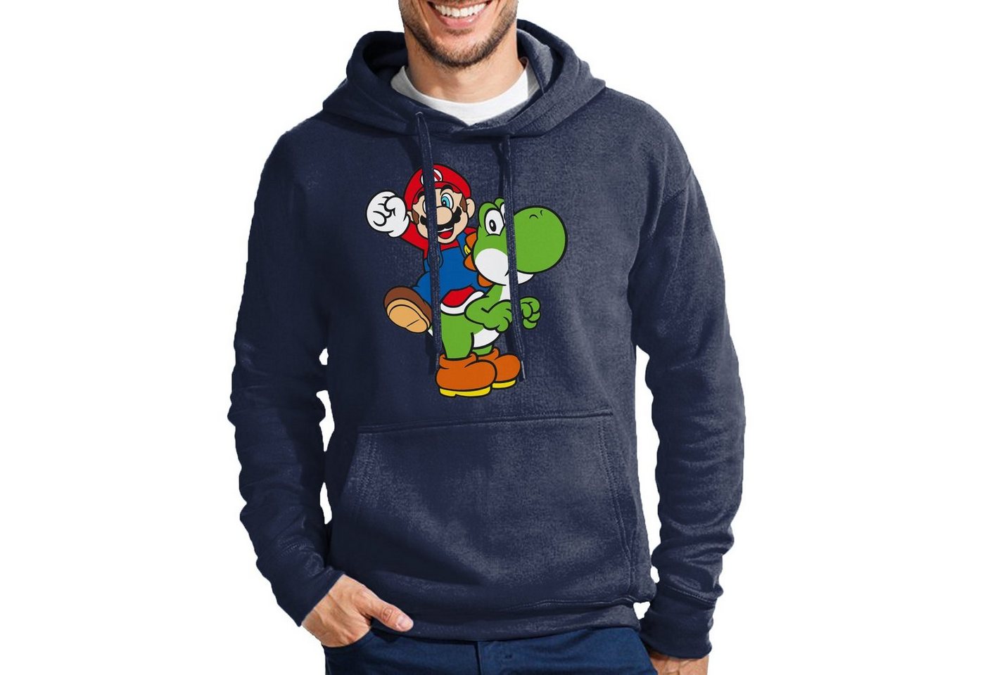 Blondie & Brownie Hoodie Herren Yoshi & Mario Konsole Retro Super Luigi Retro mit Kaputze von Blondie & Brownie