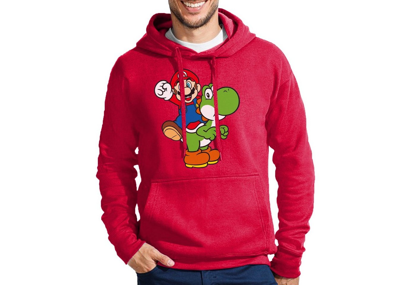 Blondie & Brownie Hoodie Herren Yoshi & Mario Konsole Retro Super Luigi Retro mit Kaputze von Blondie & Brownie