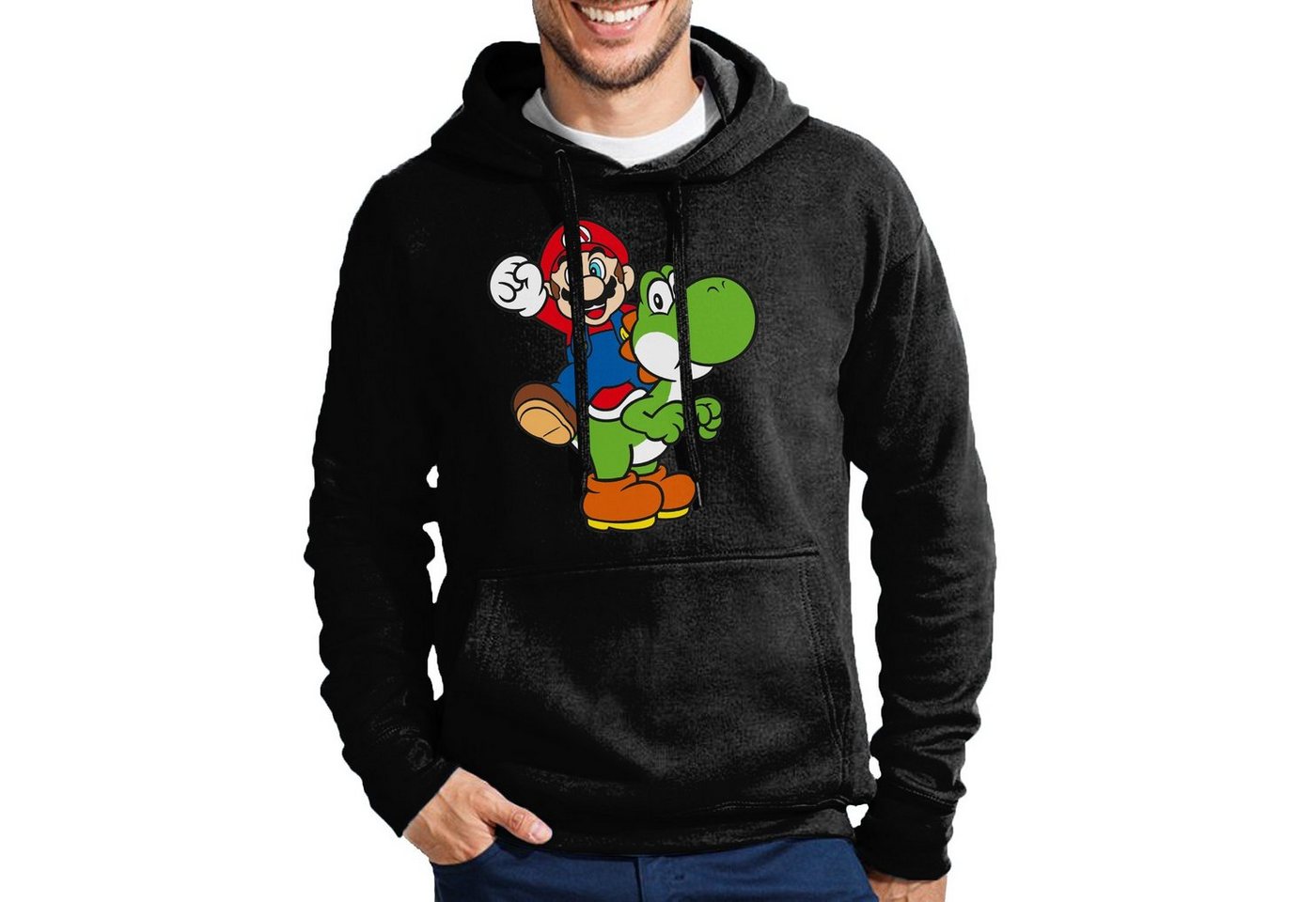 Blondie & Brownie Hoodie Herren Yoshi & Mario Konsole Retro Super Luigi Retro mit Kaputze von Blondie & Brownie